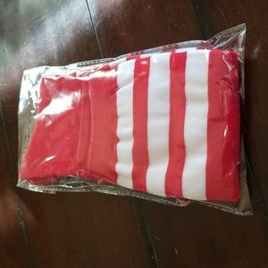 red & white stripe sock knee hi